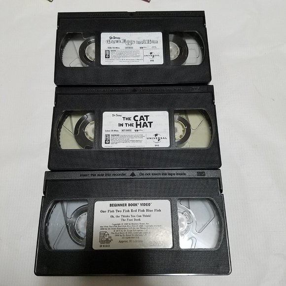 Dr. Seuss 3 VHS Lot: The Cat in the Hat, Green Eggs and Ham, One Fish Two Fish - Picture 7 of 7